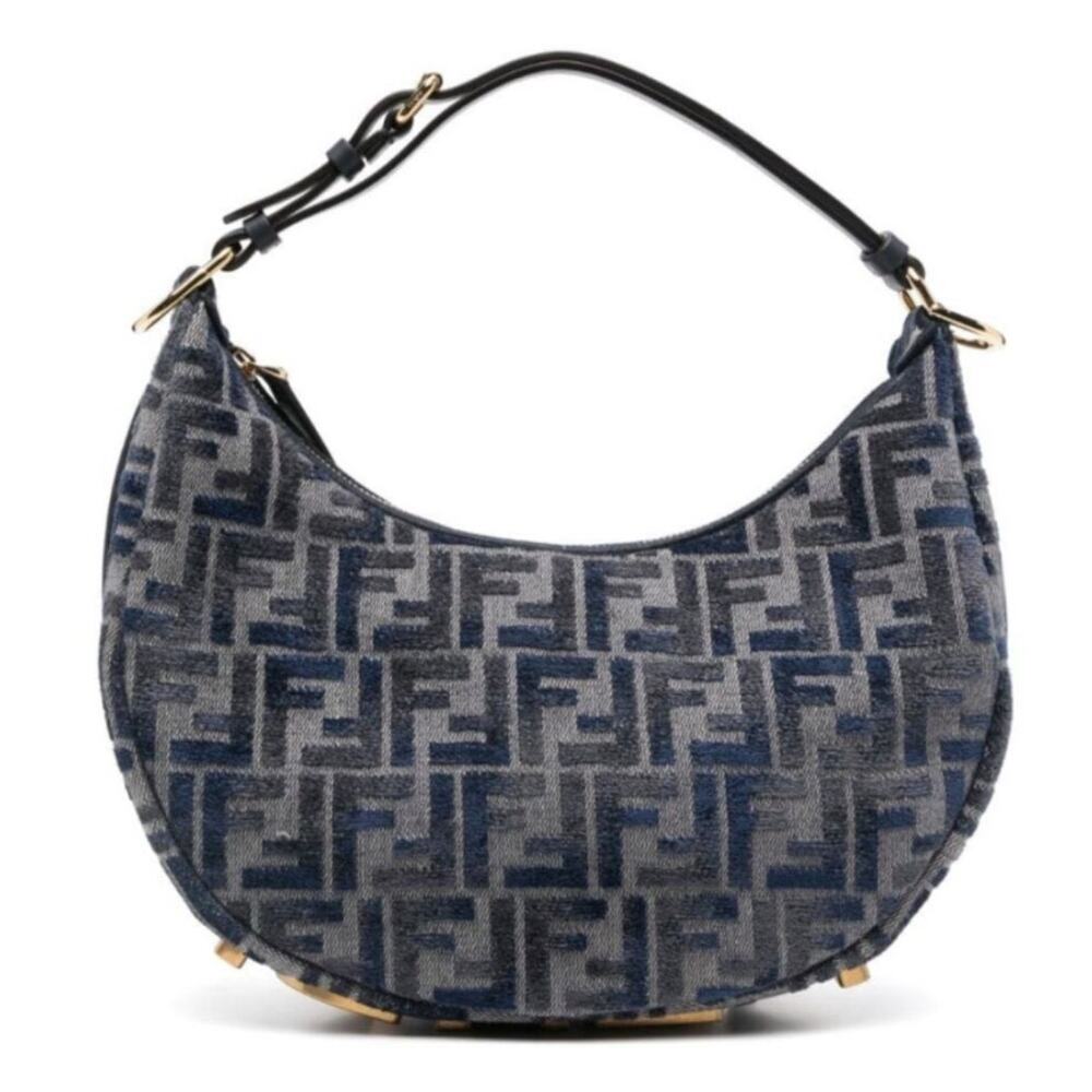 NEW FENDI FENDIGRAPHY FF LOGO BLUE HOBO BAG PURSE NWT AUTHENTIC!
